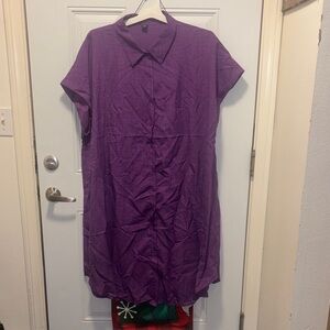 SHEIN Purple Button-Up Dress